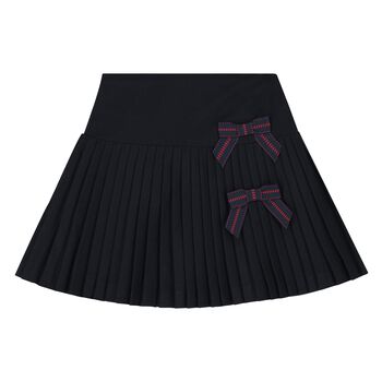 Girls Navy Blue Pleated Skirt