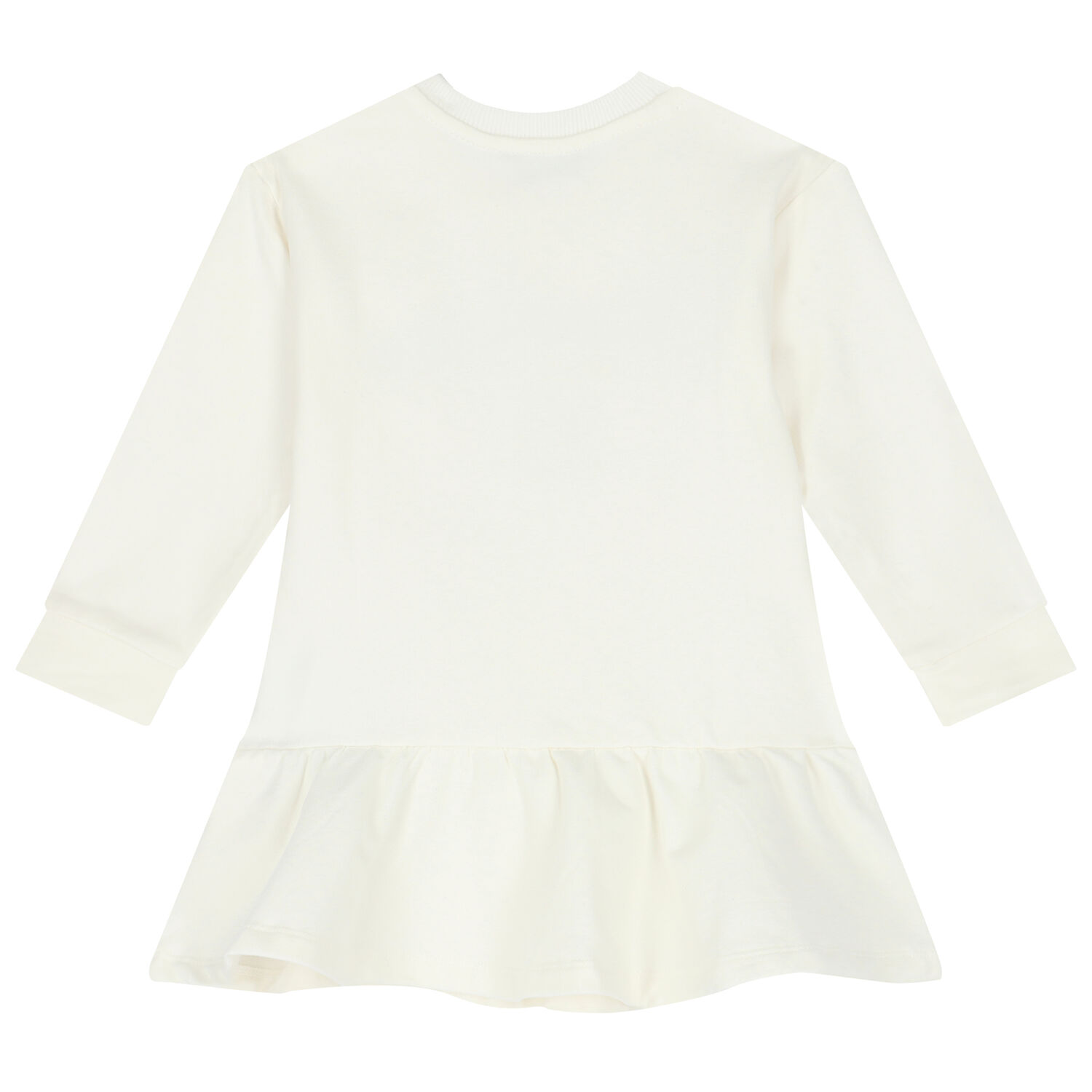 Younger Girls Ivory Teddy Bear Logo Dress, 2, hi-res image number null