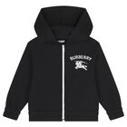 Boys Black EKD Logo Hooded Zip Up Top, 1, hi-res
