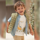 Younger Boys White Dinosaur T-Shirt, 1, hi-res