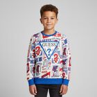 Boys White Logo Sweatshirt, 4, hi-res