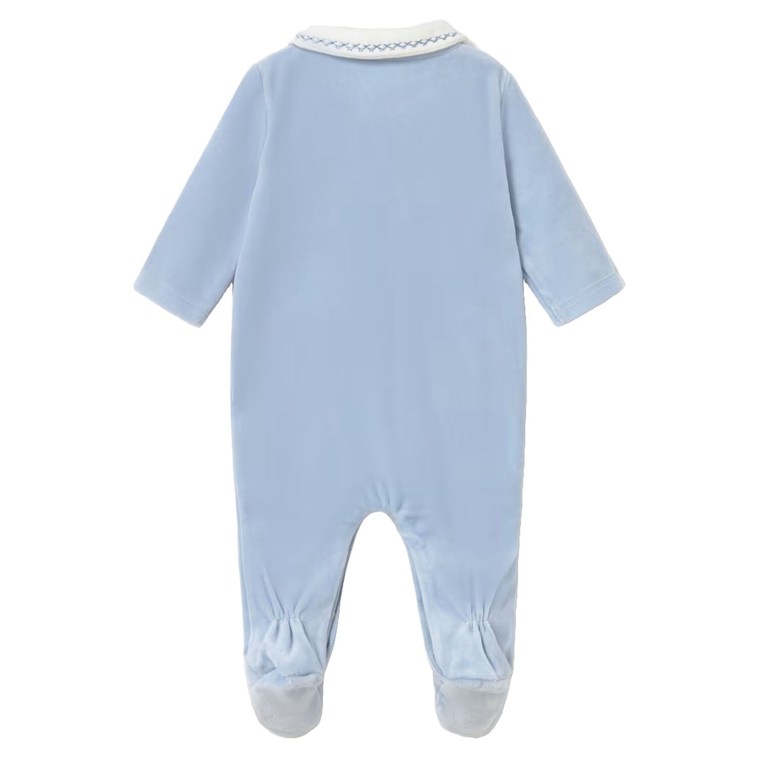 Baby Boys Blue Embroidered Babygrow, 2, hi-res