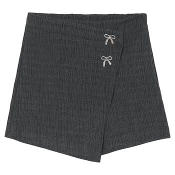 Girls Grey Bow Skort