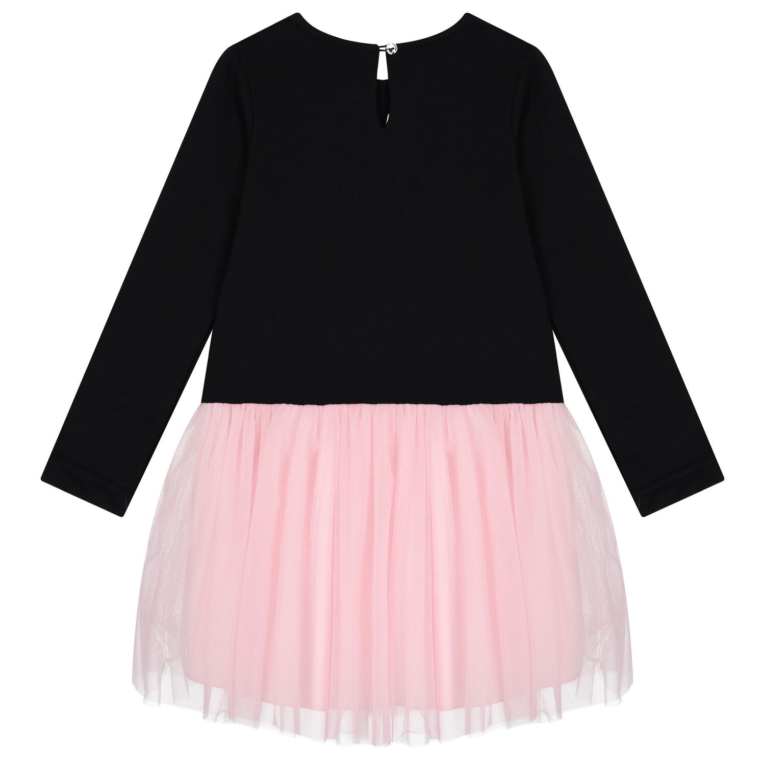 Girls Black & Pink Bow Dress, 1, hi-res image number null