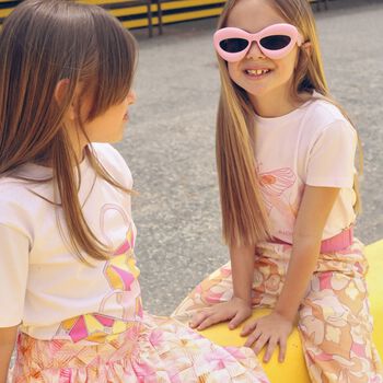 Girls Pink & Orange Logo Skirt