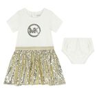 Younger Girls White Sequin Dress Set, 1, hi-res