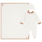 Ivory & Beige Geo Map Babygrow Gift Set , 3, hi-res
