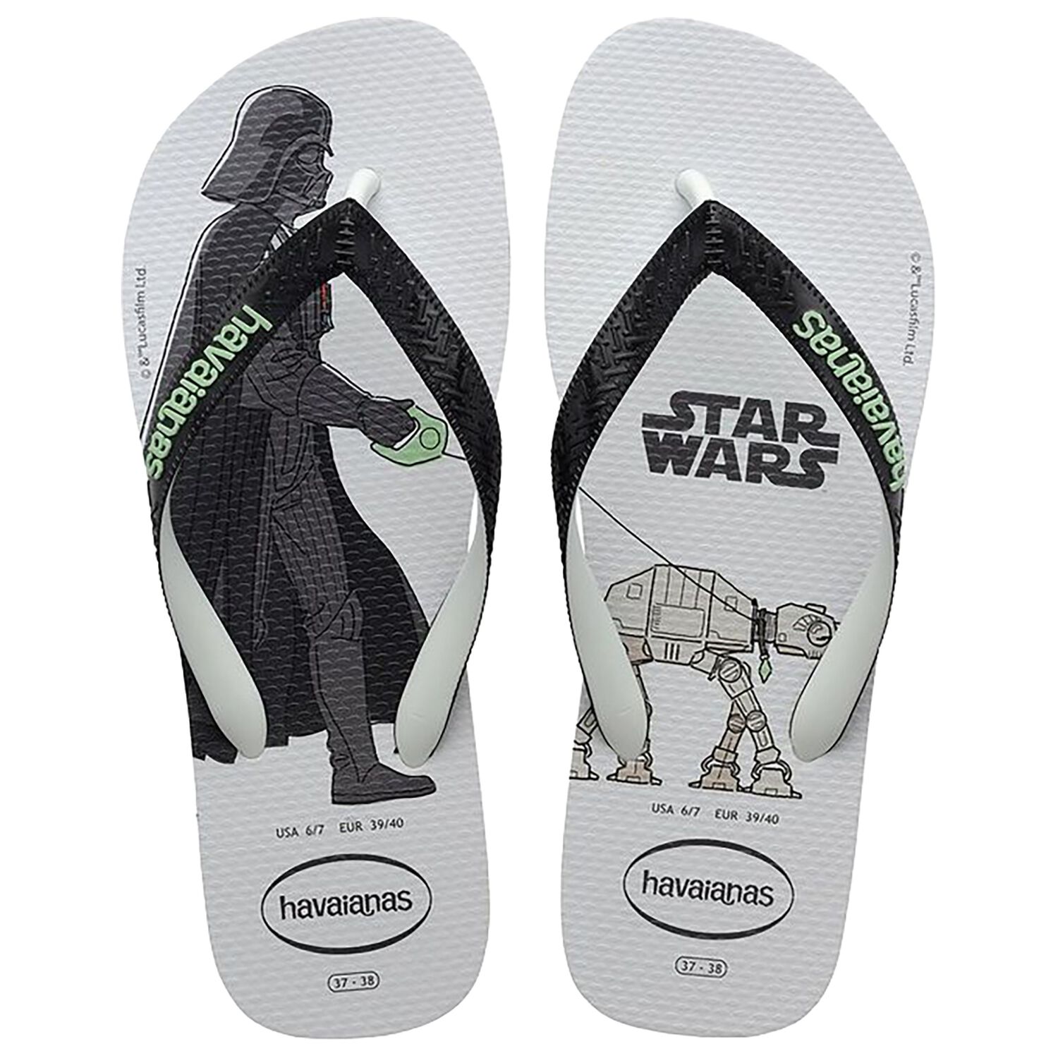 Boys White Star Wars Flip Flops, 1, hi-res image number null