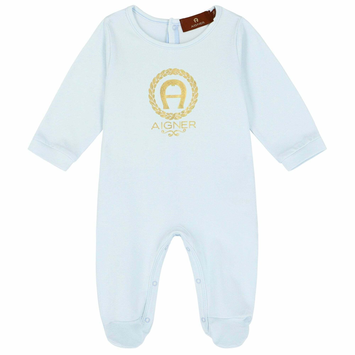 Baby Boys Blue & Gold Logo Babygrow, 2, hi-res image number null