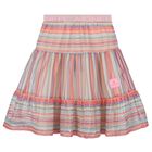 Girls Pink Zigzag Crochet Skirt, 1, hi-res