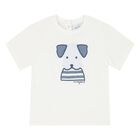 Younger Boys White & Blue Puppy Shorts Set, 1, hi-res