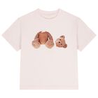 Girls Pink Teddy Bear Logo T-Shirt, 3, hi-res