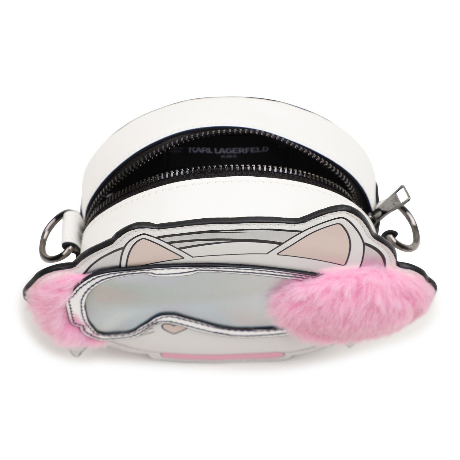 Girls White & Pink Choupette Shoulder Bag ( 14cm ), 1, hi-res