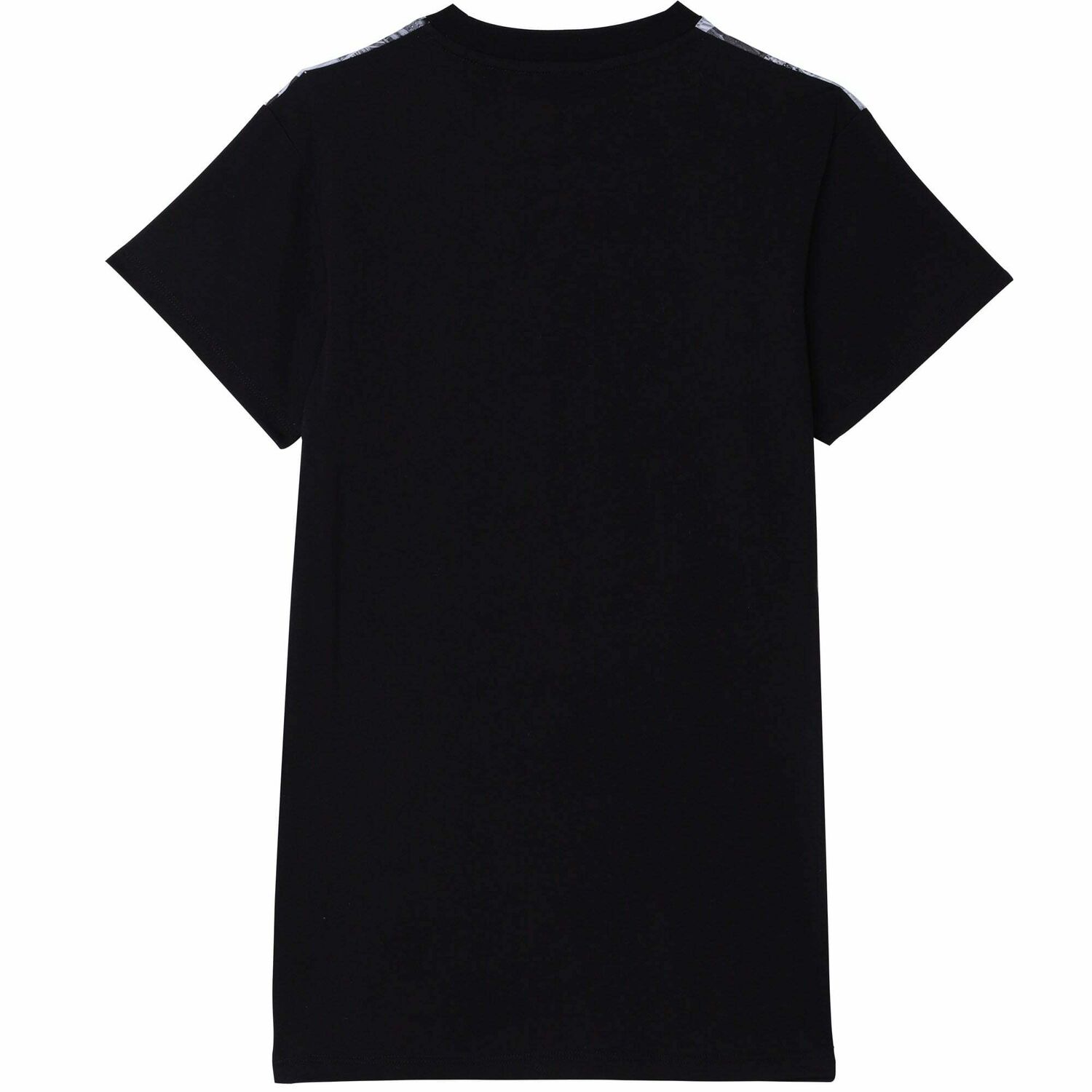 Girls Black Printed Logo Dress, 1, hi-res