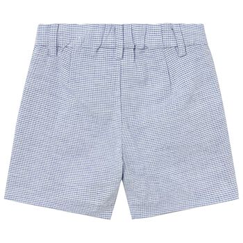 Younger Boys Blue & White Gingham Shorts