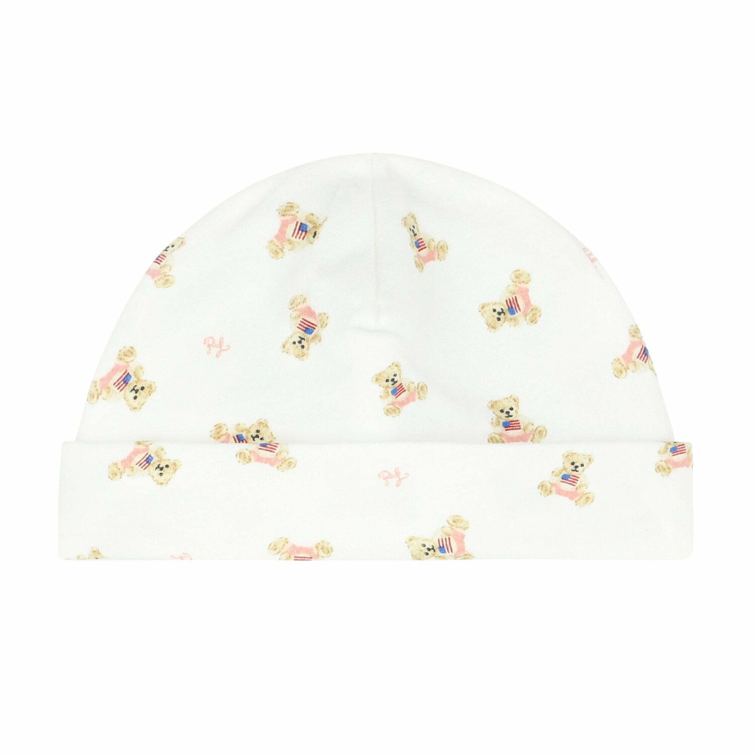 Baby Girls White Printed Hat, 1, hi-res