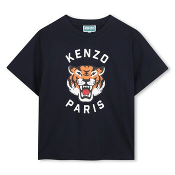 Navy Blue Tiger Logo T-Shirt