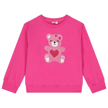 Girls Pink Teddy Bear Sweatshirt