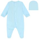Baby Boys Blue Teddy Bear Logo Babygrow Gift Set, 1, hi-res