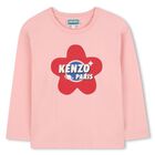 Girls Pink Logo Long Sleeve Top, 1, hi-res