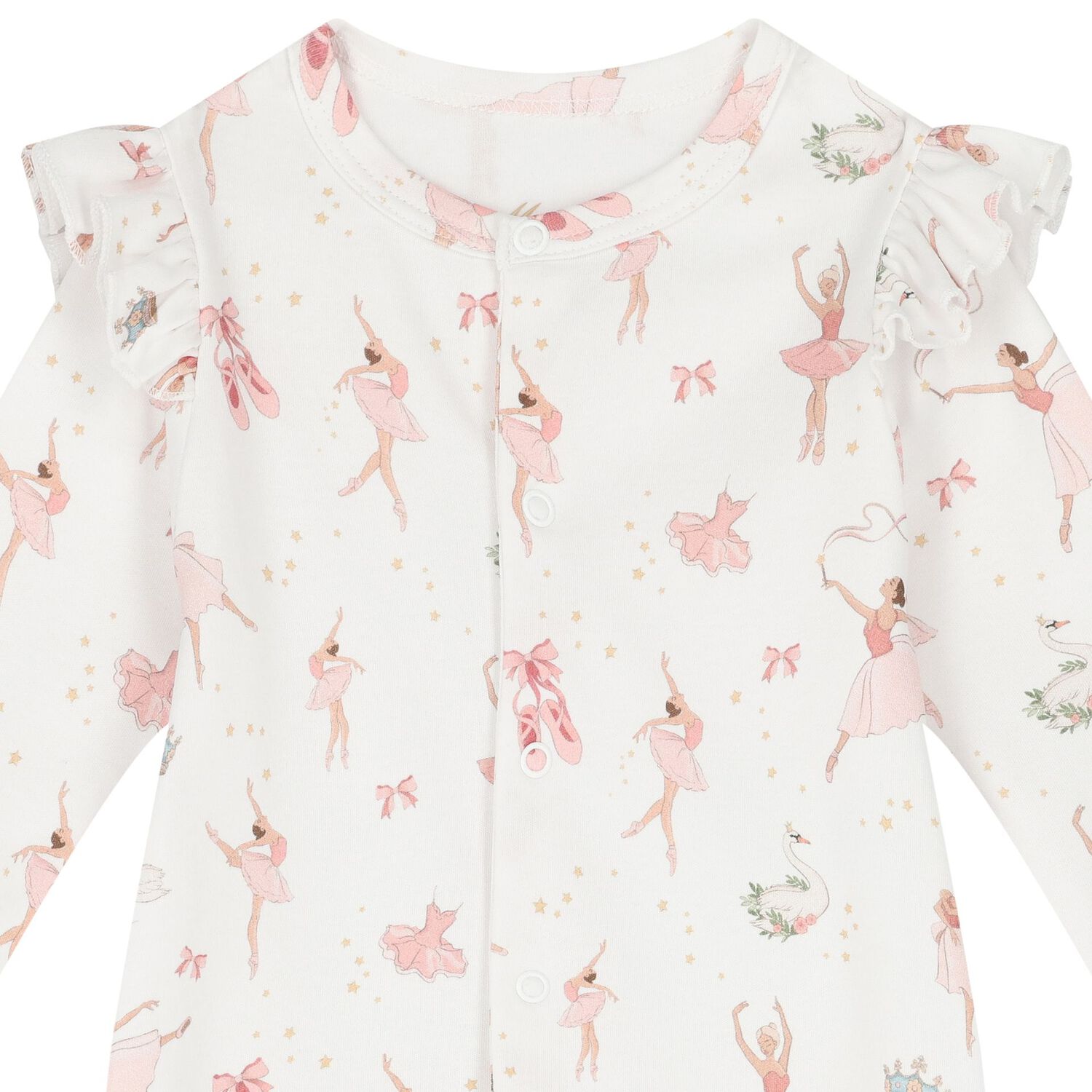 Baby Girls White & Pink Opera Babygrow, 1, hi-res image number null