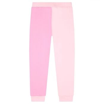 Girls Pink & White Logo Joggers