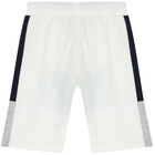 Younger Boys White Logo Shorts , 1, hi-res