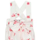 Baby Girls White & Pink Rose Bodysuit, 1, hi-res