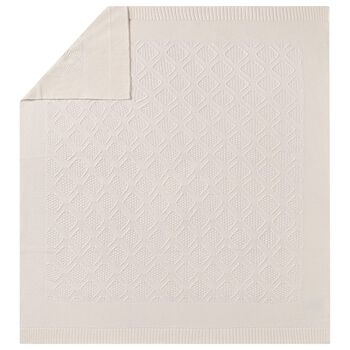 White Knit Baby Blanket 
