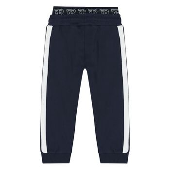 Younger Boys Navy Blue Logo Joggers