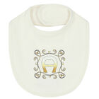 Baby Girls Ivory Logo Bib, 2, hi-res
