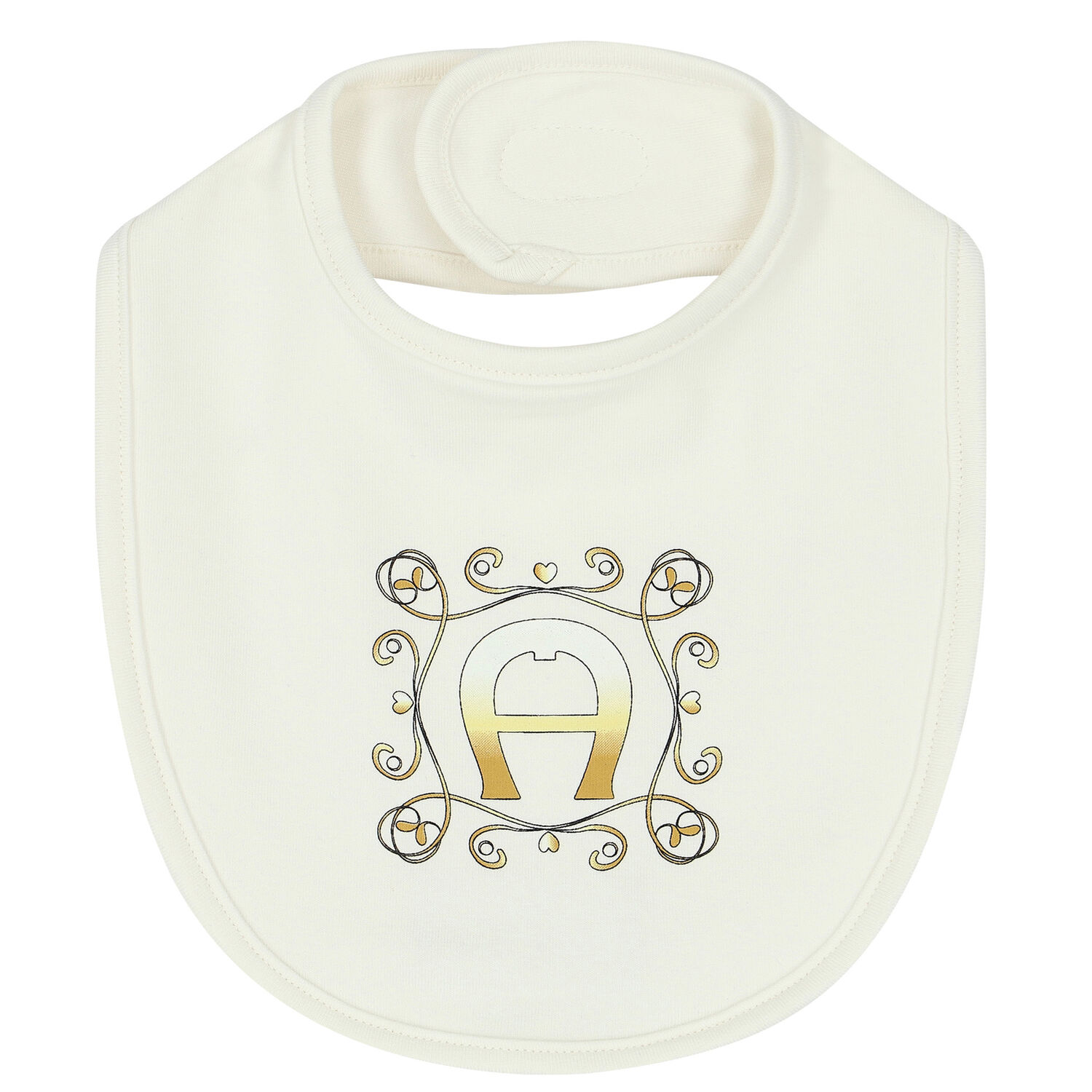 Baby Girls Ivory Logo Bib, 2, hi-res