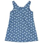 Girls Blue Chambray Heart Dress, 1, hi-res