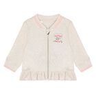 Baby Girls Beige Logo Tracksuit ( 3 Piece ), 1, hi-res
