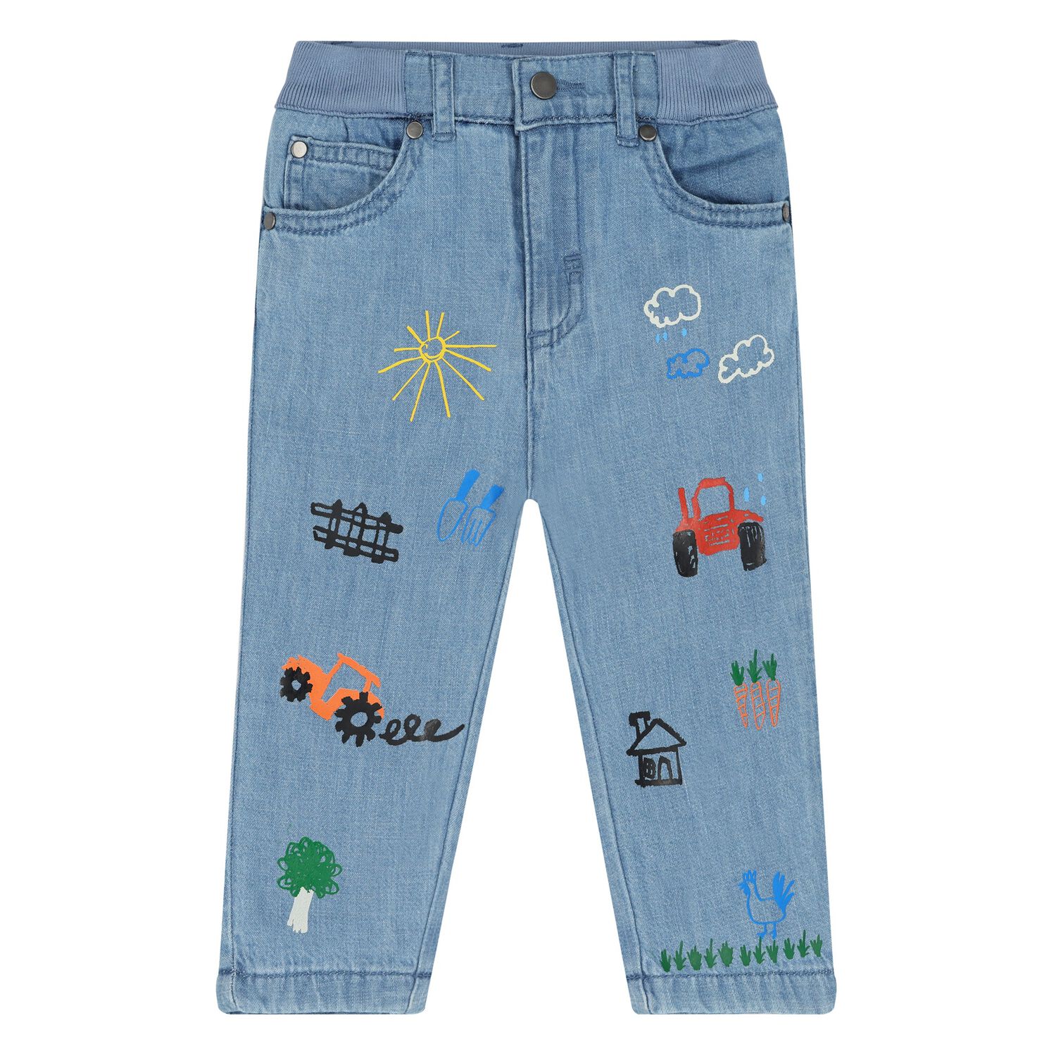 Younger Boys Blue Denim Jeans, 1, hi-res