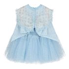 Younger Girls Blue Tulle Dress, 1, hi-res