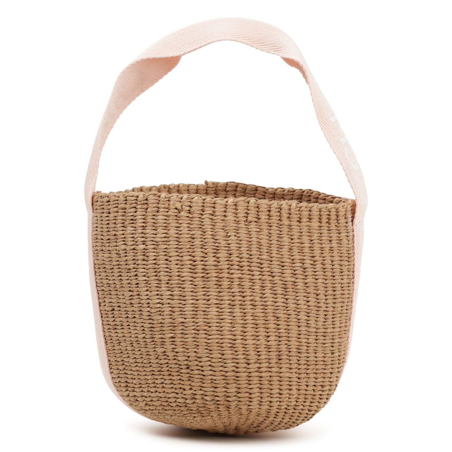 Girls Pink & Beige Straw Handbag, 1, hi-res