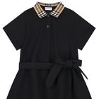 Girls Black Logo Polo Dress, 1, hi-res