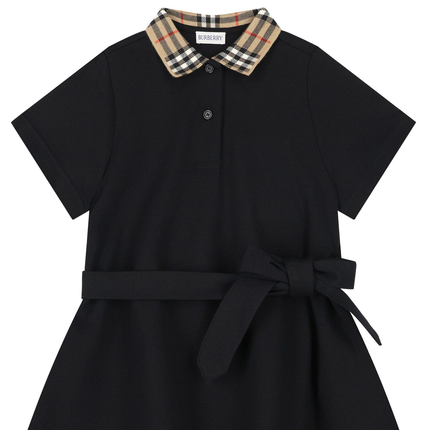 Girls Black Logo Polo Dress, 1, hi-res image number null