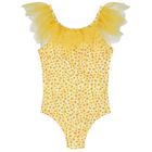 Girls Yellow Tulle Swimsuit, 1, hi-res