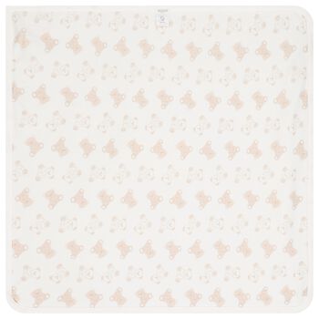 Ivory Teddy Bear Baby Blanket