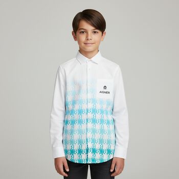 Boys White Logo Shirt
