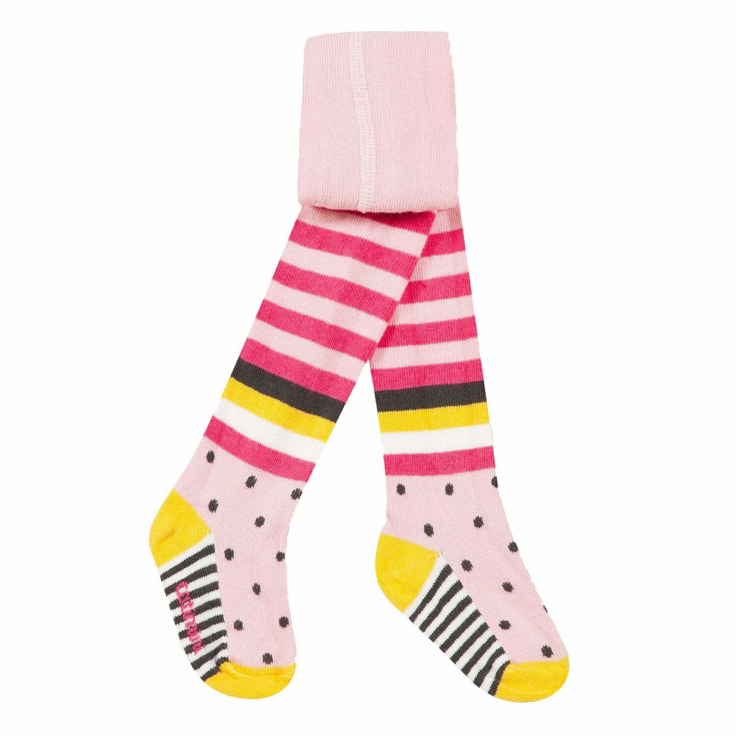 Girls Pink Cotton Tights, 1, hi-res
