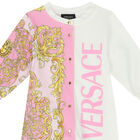 Baby Girls Pink & Ivory Logo Babygrow, 1, hi-res