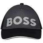 Boys Black Logo Cap, 1, hi-res
