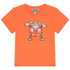 Girls Orange Flower Logo T-Shirt, 1, hi-res
