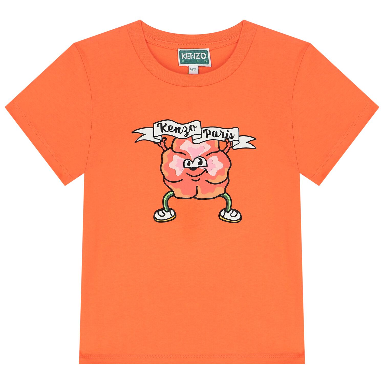 Girls Orange Flower Logo T-Shirt, 1, hi-res
