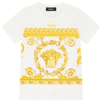 Boys Ivory Medusa Logo T-Shirt