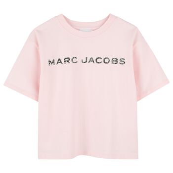 Girls Pink Rhinestones Logo T-Shirt