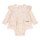 Baby Girls Beige Heart Bodysuit Gift Set, 2, hi-res